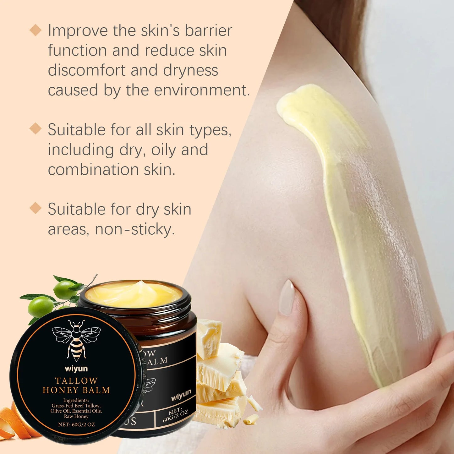 Beef Tallow Cream – Repair, Tighten & Hydrate Dry Skin